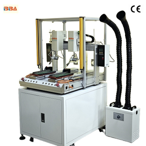 Factory Supply Automatic Dual Iron Soldering Machine with Fume Extractor for PCB Welding