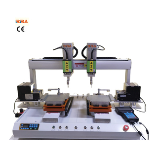 High-Precision Servo Motor Screwdriver Equipment with Dual Automatic Screw Feeding Mechanism And Twin Driver Heads for Industrial Fastening Applications in Factory Settings